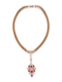 TIFFANY & CO., RETRO, RUBY AND DIAMOND PENDANT WITH GOLD CHAIN