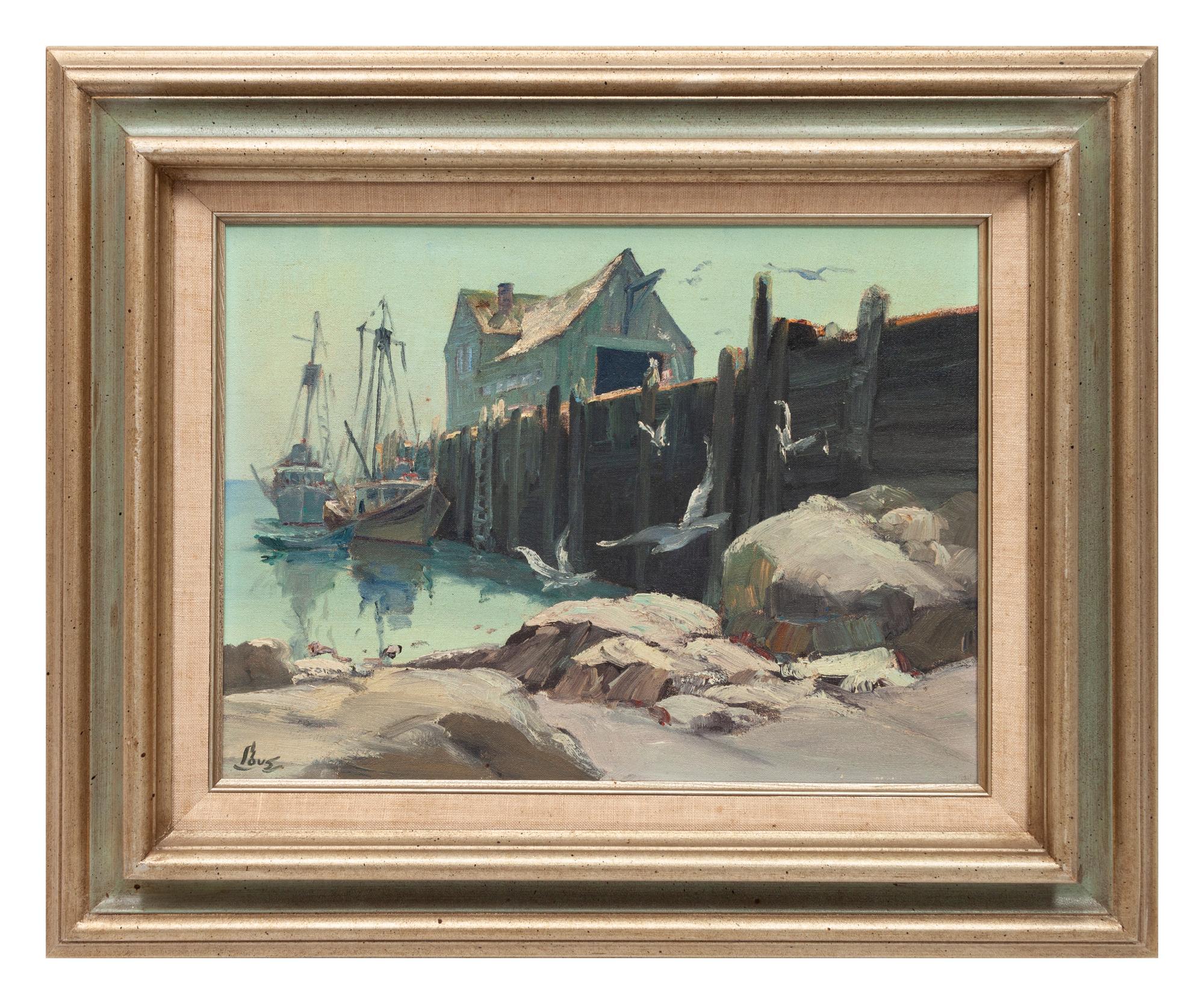 Harbor with Seagulls