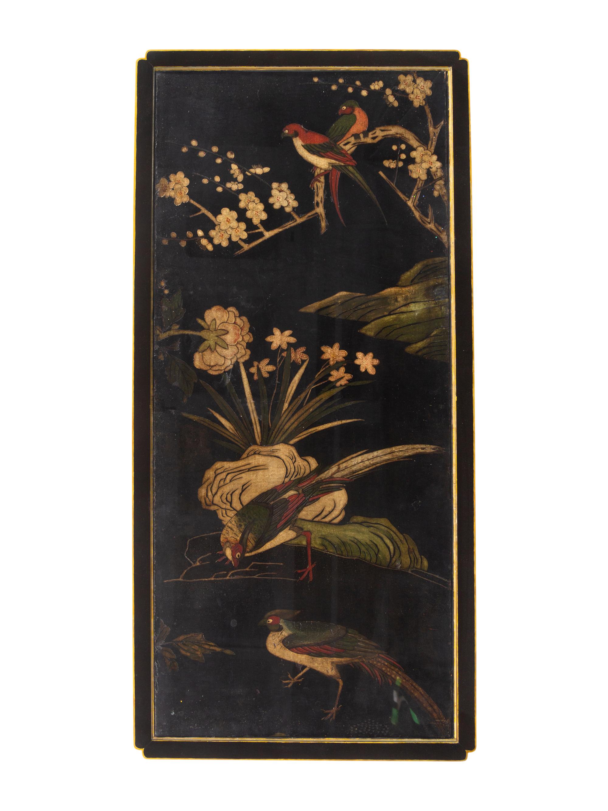 A Japanese Lacquer Panel-Inset Low Table