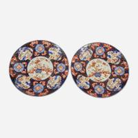 Three Massive Imari chargers The pair Meiji period, the third circa 1700-1725