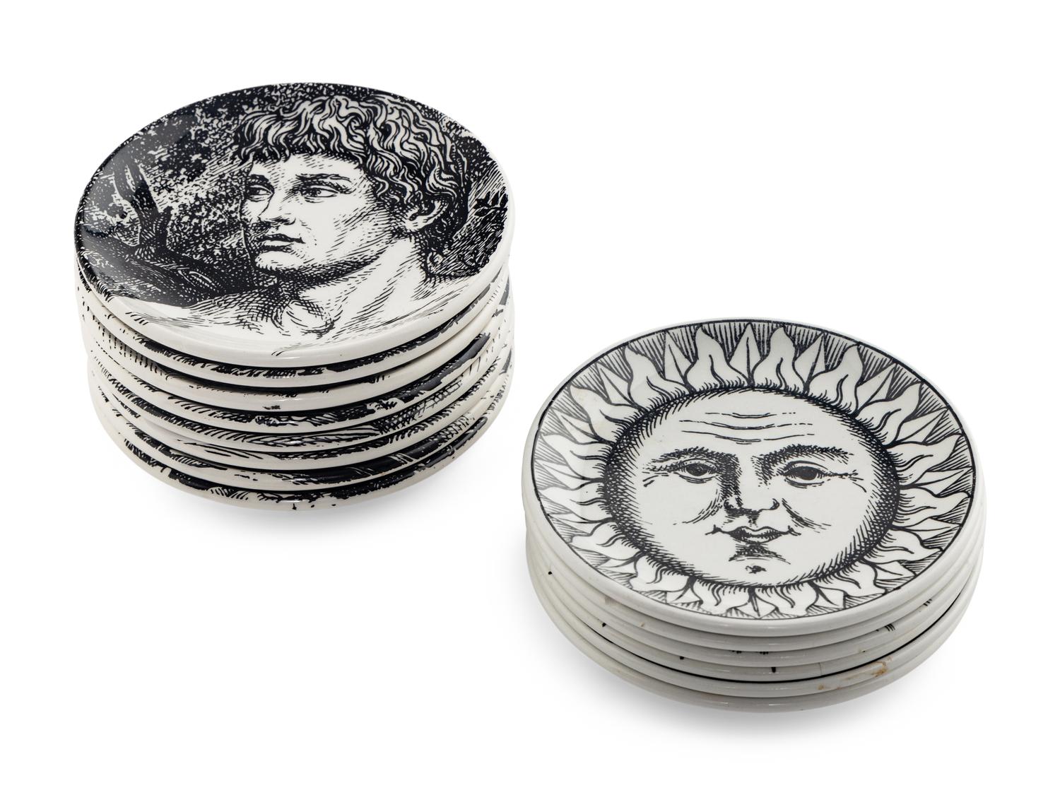 A Group of Fourteen Piero Fornasetti Porcelain Coasters