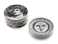 A Group of Fourteen Piero Fornasetti Porcelain Coasters