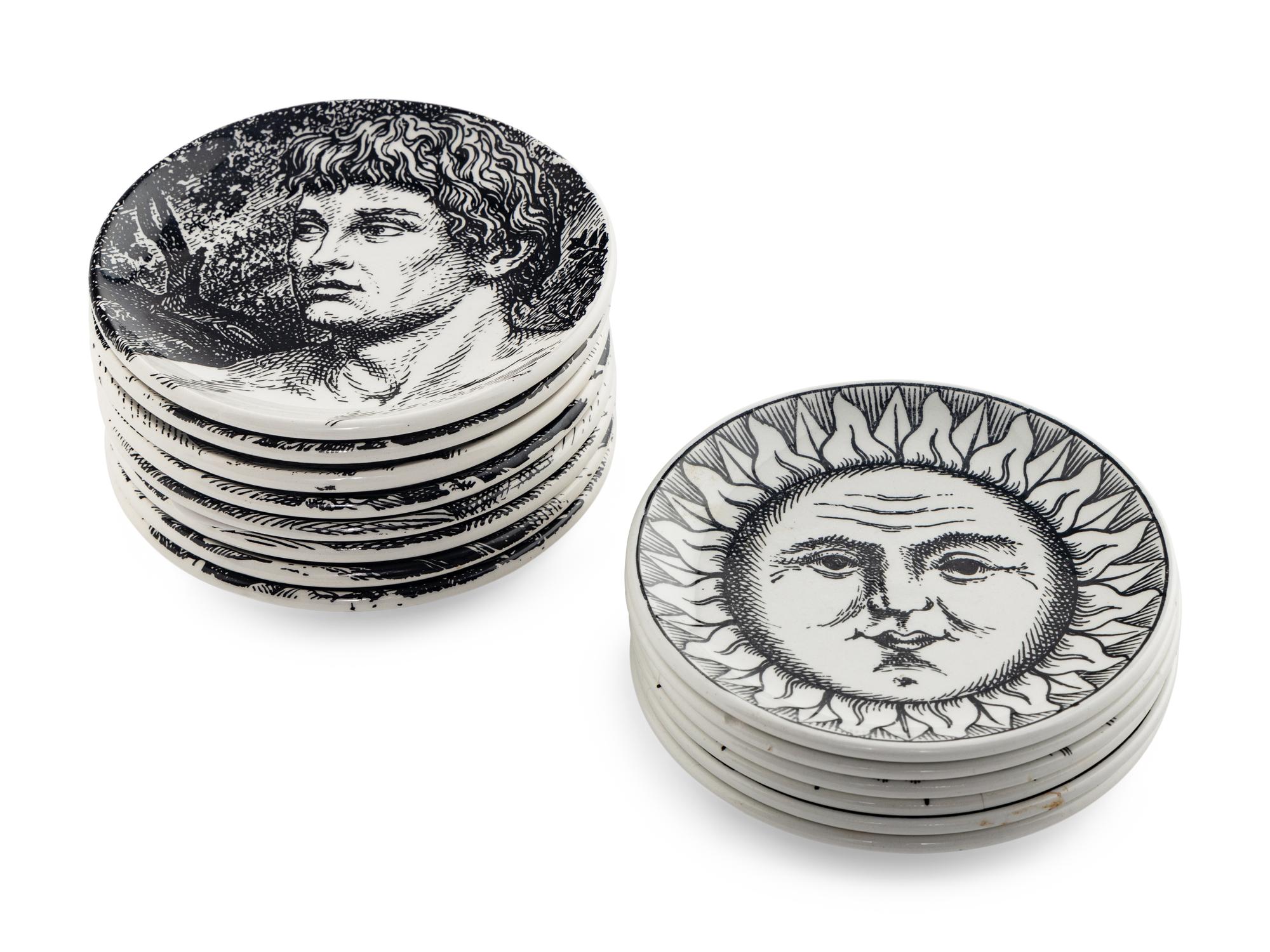 A Group of Fourteen Piero Fornasetti Porcelain Coasters