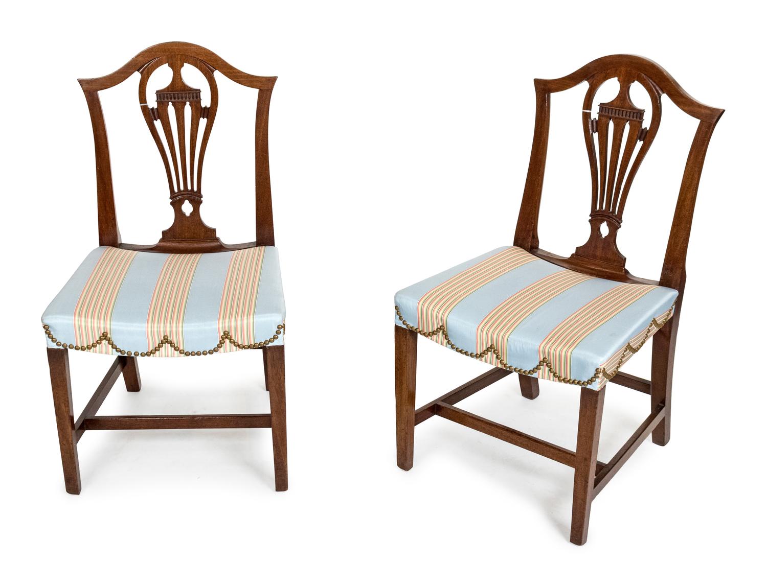 A Set of Four George III Style Mahogany Dining Chairs