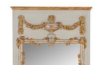 A Louis XVI Style Painted and Parcel Gilt Mirror