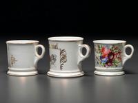 Three Equestrian Occupational Porcelain Shaving Mugs
