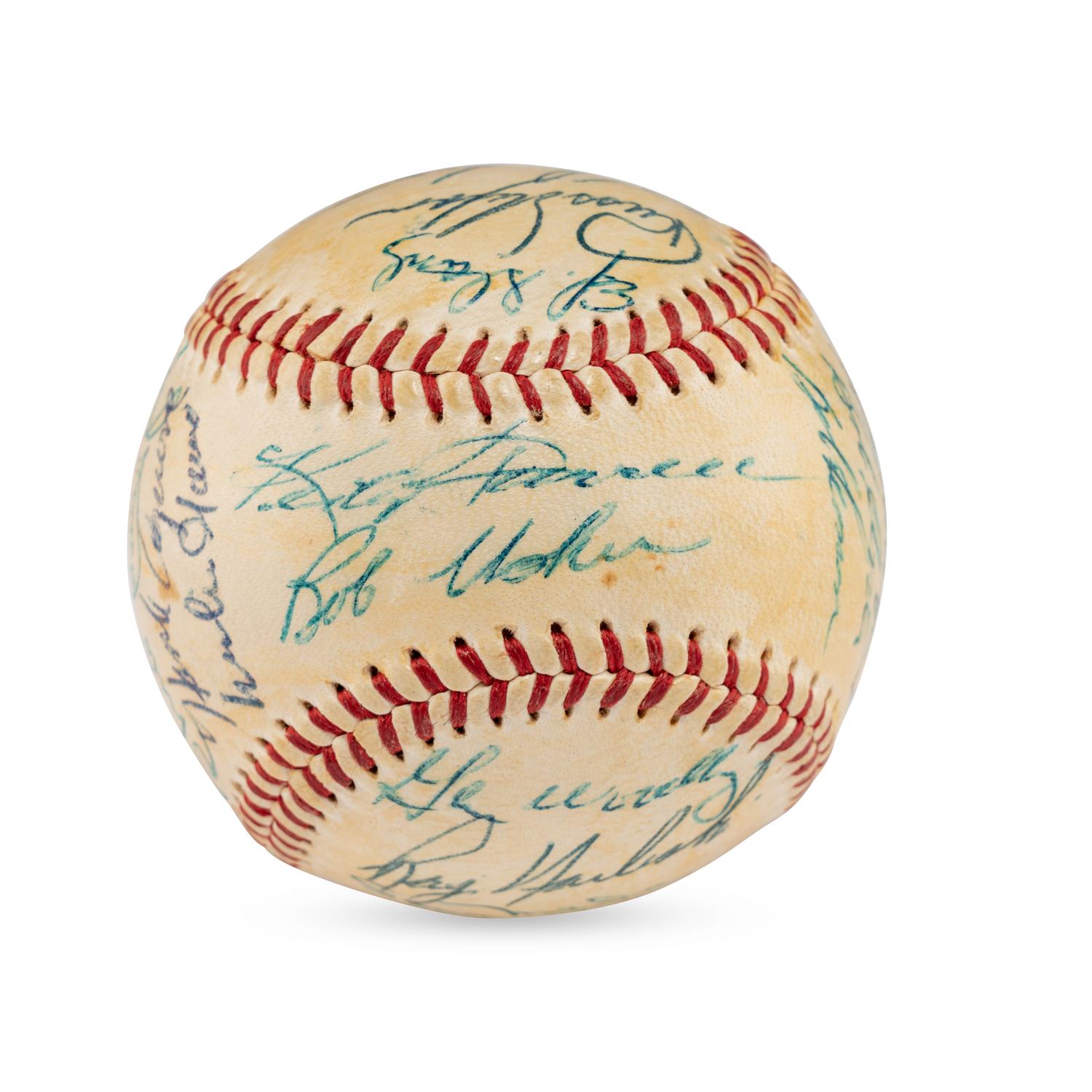 A 1957 Cleveland Indians Team Signed Autograph Baseball (PSA Letter of Authenticity)