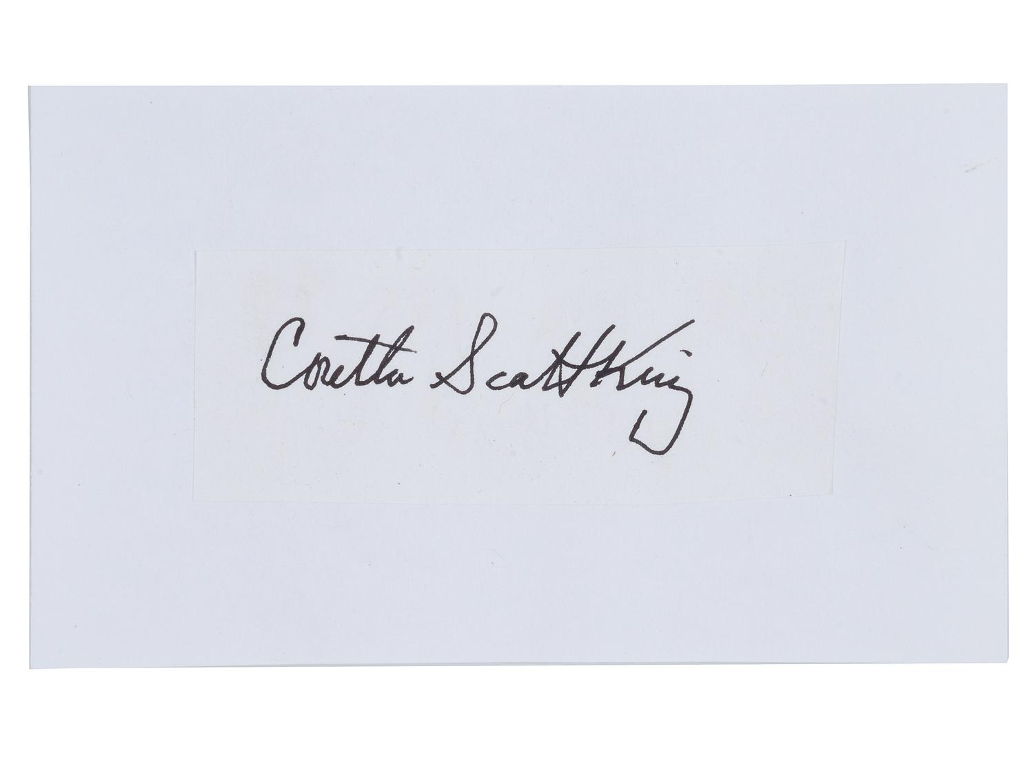 KING, Martin Luther, Jr. (1929-1968), and KING, Coretta Scott (1927-2006). A group of 2 clipped signatures.
