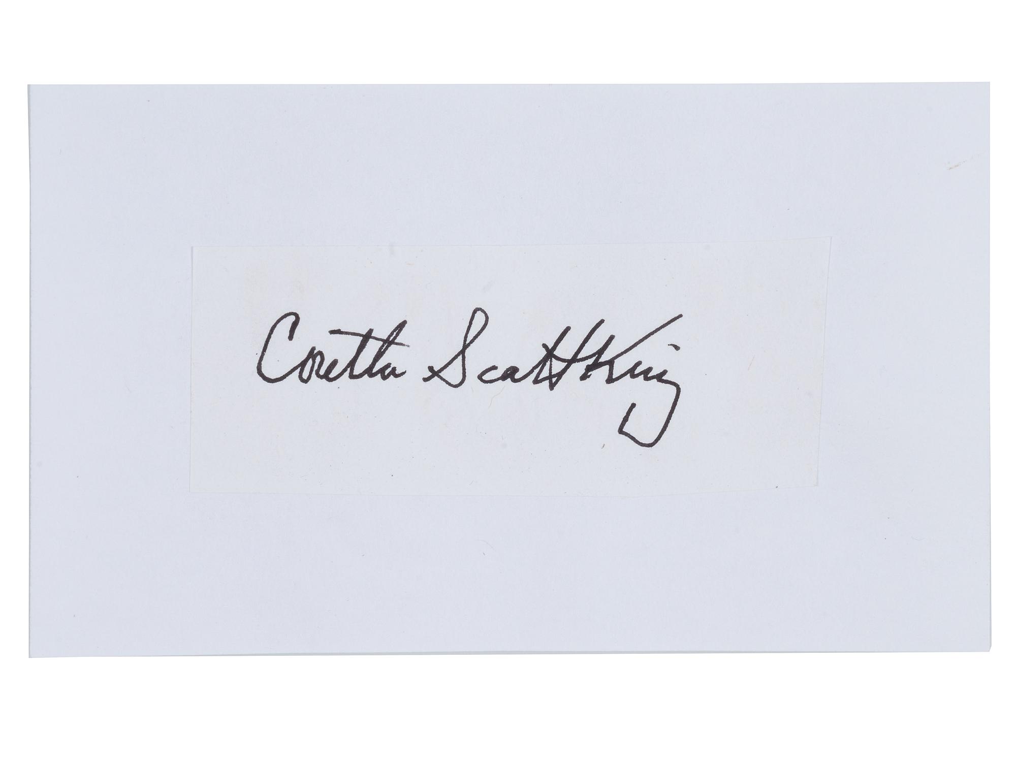 KING, Martin Luther, Jr. (1929-1968), and KING, Coretta Scott (1927-2006). A group of 2 clipped signatures.