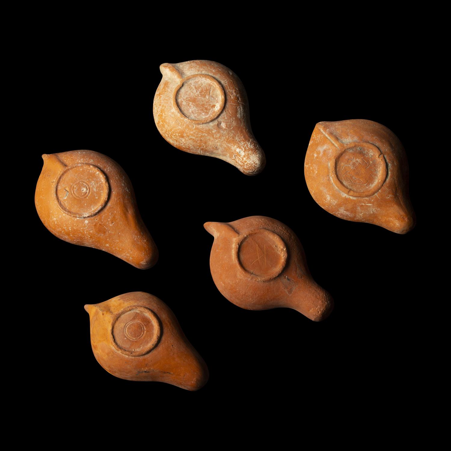 Five Late Roman Terracotta Lamps