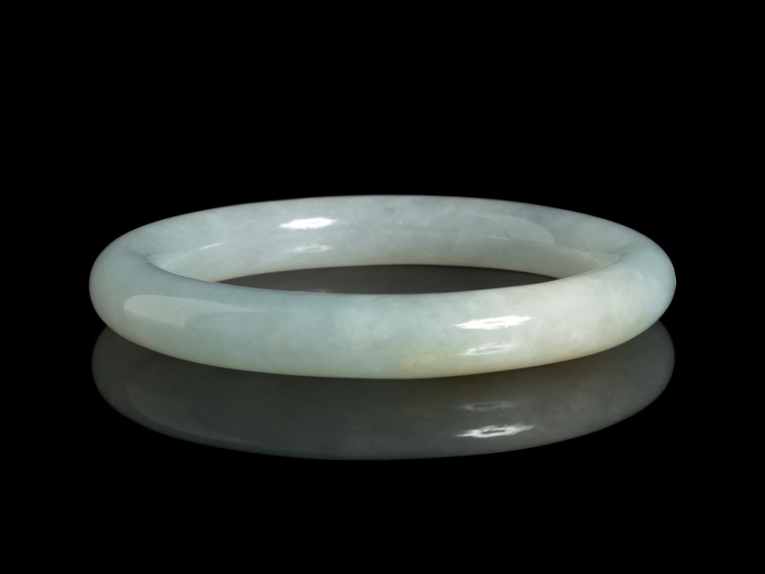A Transparent Pale Celadon Jadeite Bangle