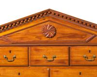 A Rare Federal Carved Butternut or Walnut Peaked Pediment Tall Chest