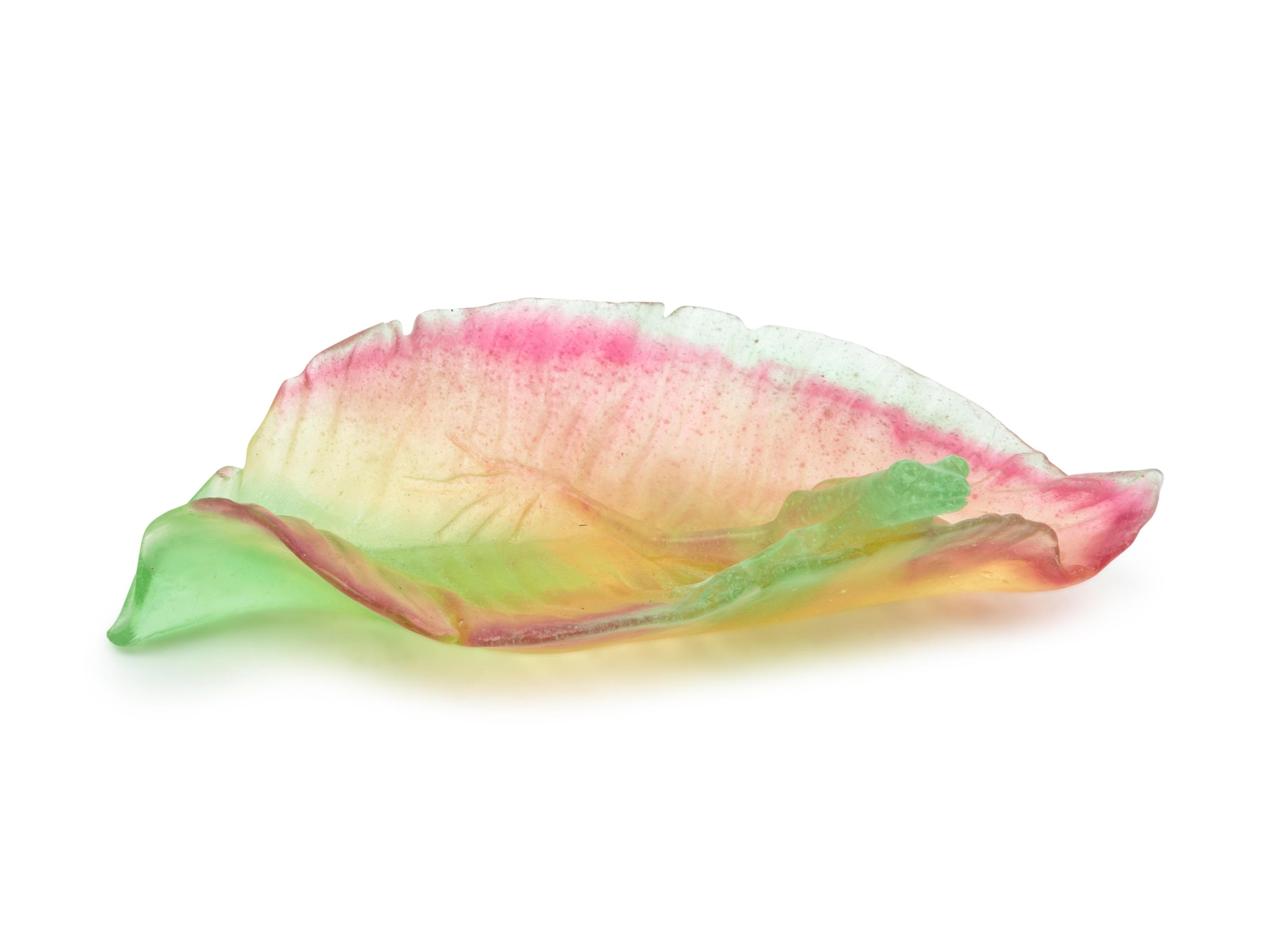 Leaf with Reptile Figurine