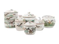 Six Chinese Famille Rose Porcelain Wares