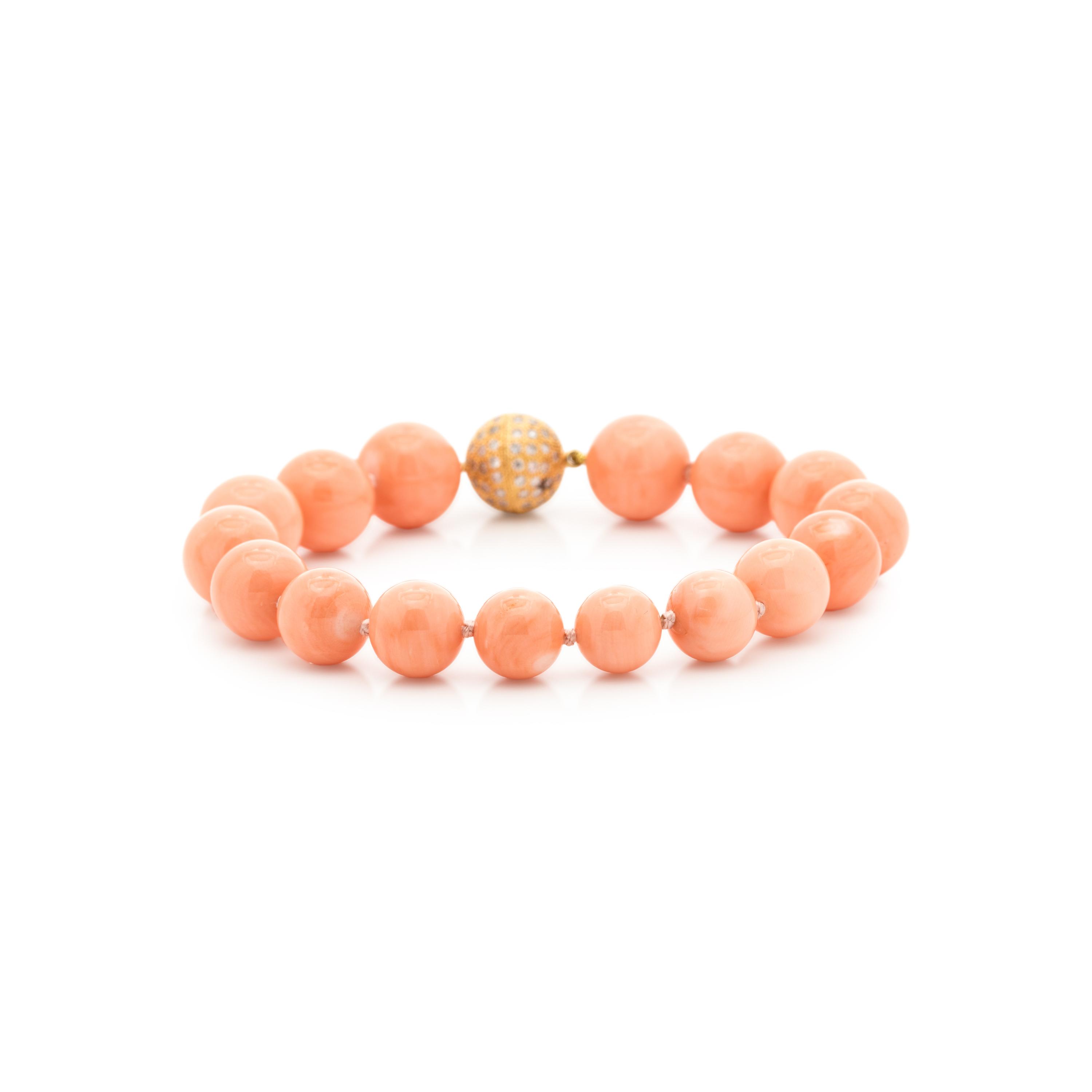 CORAL AND DIAMOND SET