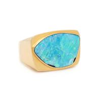 OPAL DOUBLET AND YELLOW GOLD RING