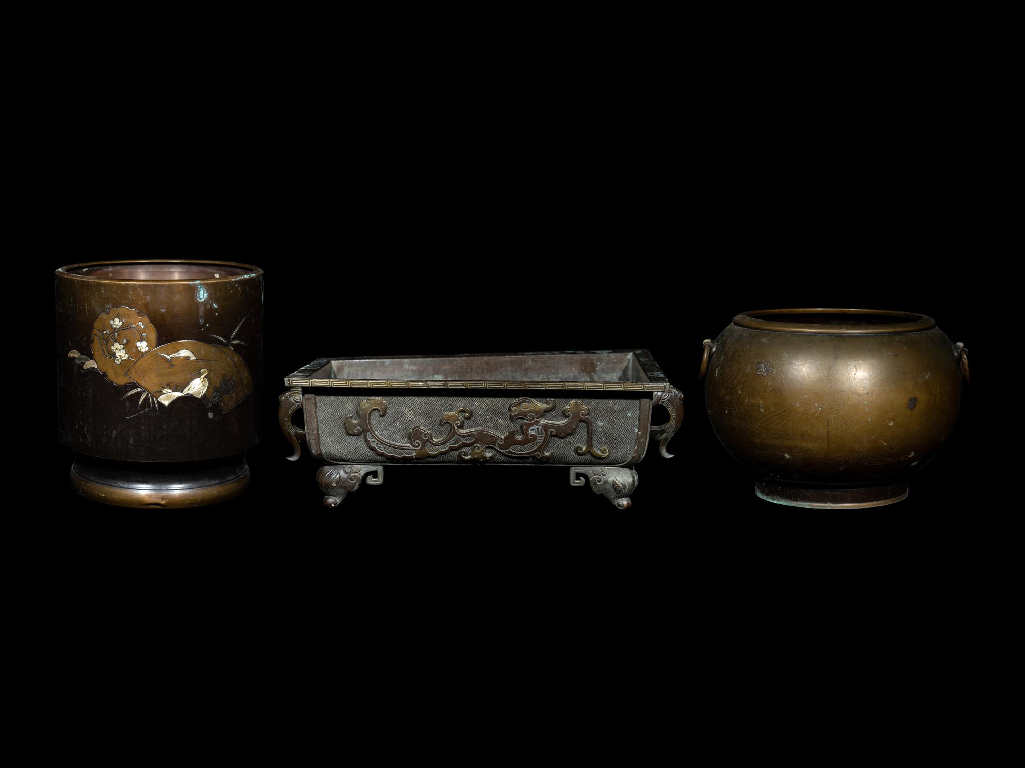 Three Japanese Bronze Articles