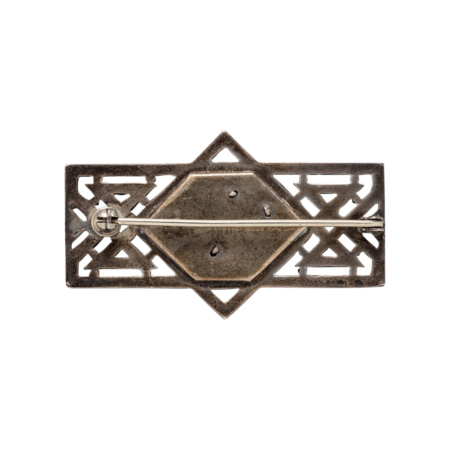COLLECTION OF MARCASITE JEWELRY WITH MONOGRAMMED PIN