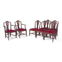 A Set of Seven Southern Federal Mahogany Dining Chairs