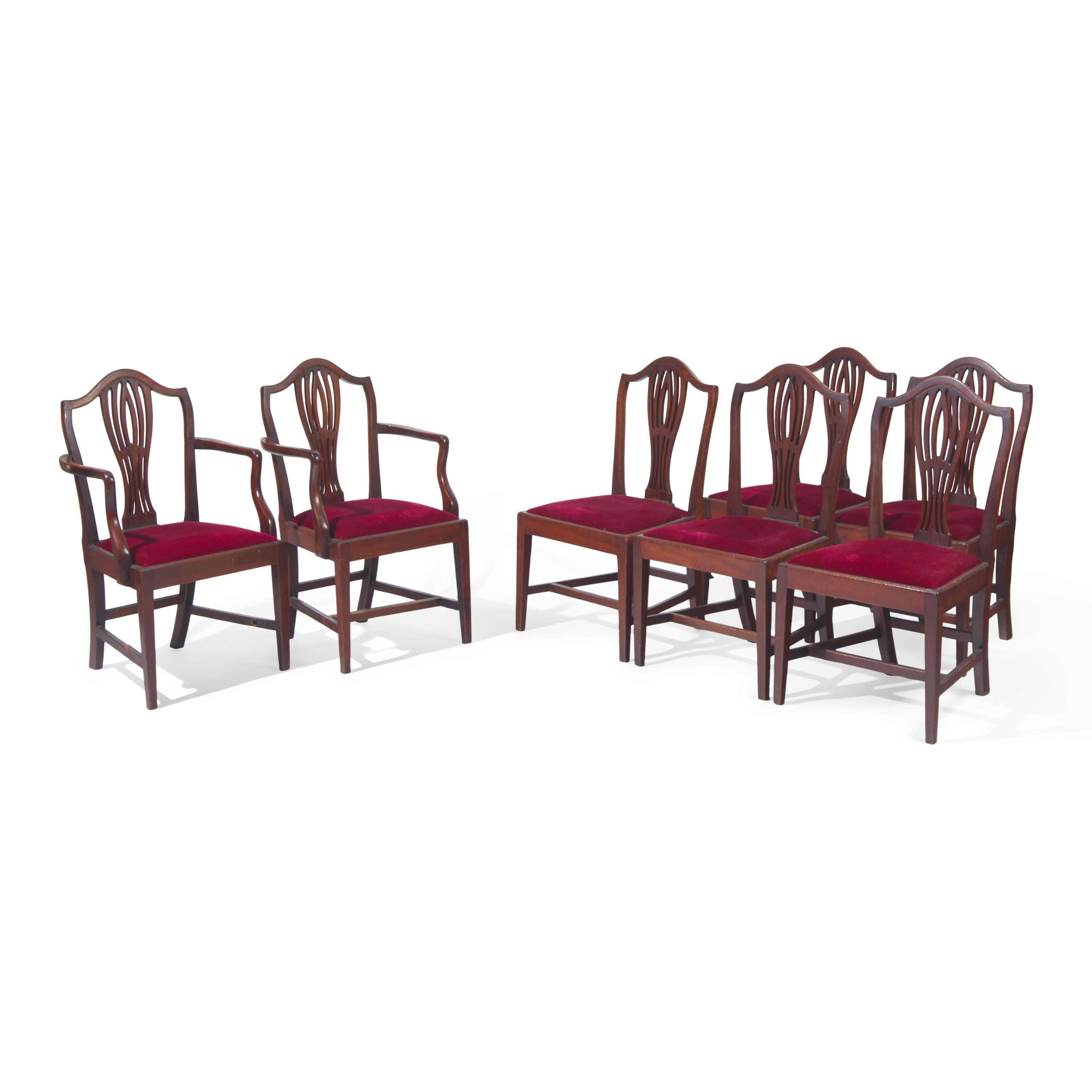A Set of Seven Southern Federal Mahogany Dining Chairs
