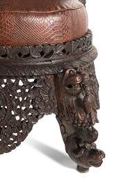 An Anglo-Indian Carved Hardwood Slipper Chair