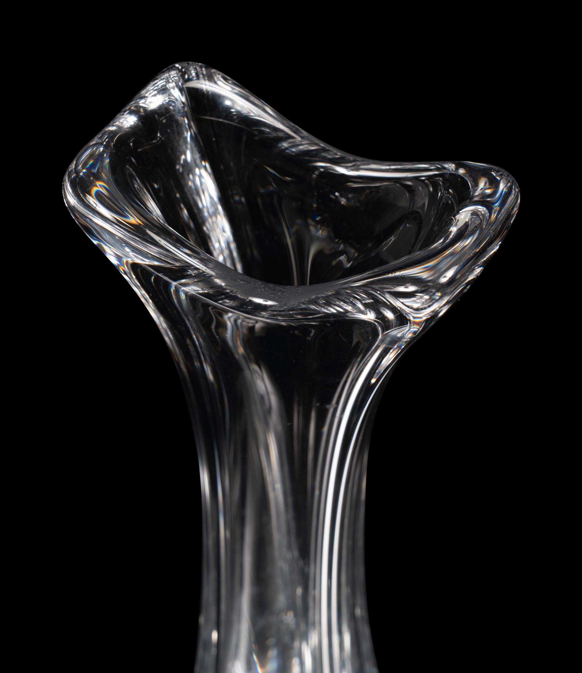 A Daum Glass Vase and a William Yeoward Glass Lucia Vase