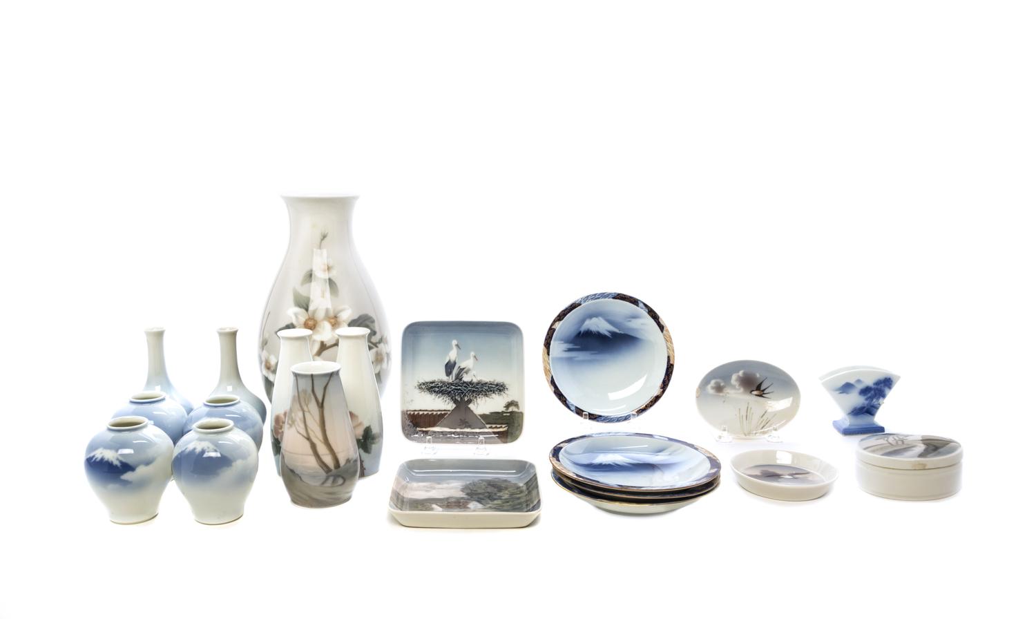 A Collection of Bing & Grondahl Porcelain Articles Height of tallest 9 1/2 inches.