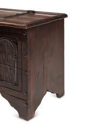 A Renaissance Revival Oak and Walnut Coffer