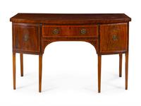 A George III Figured Mahogany Bowfront Sideboard