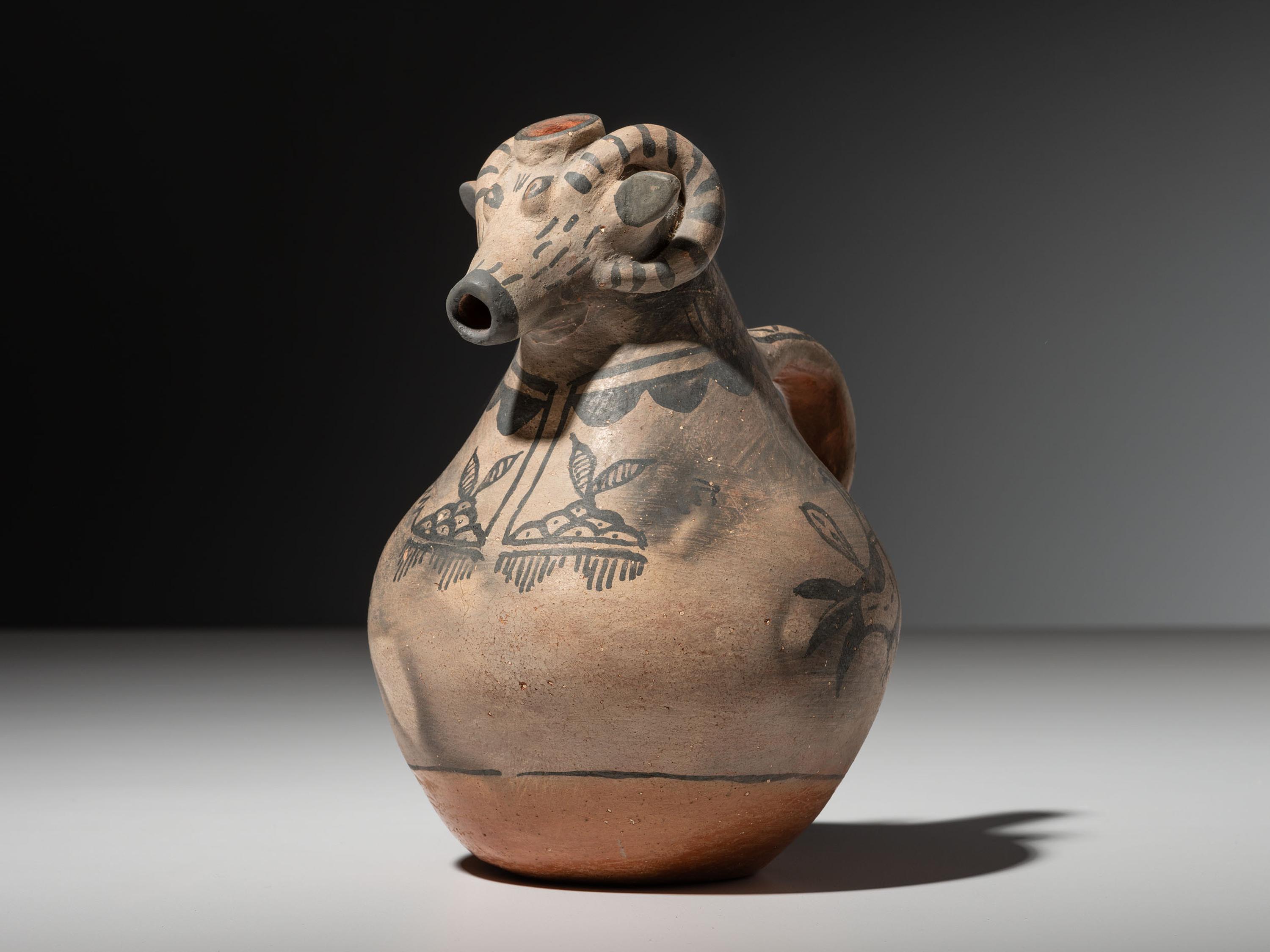 Cochiti Pottery Pitcher, Ram