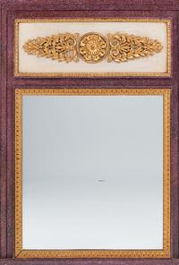 A Directoire Faux Porphyry Painted and Parcel Gilt Mirror