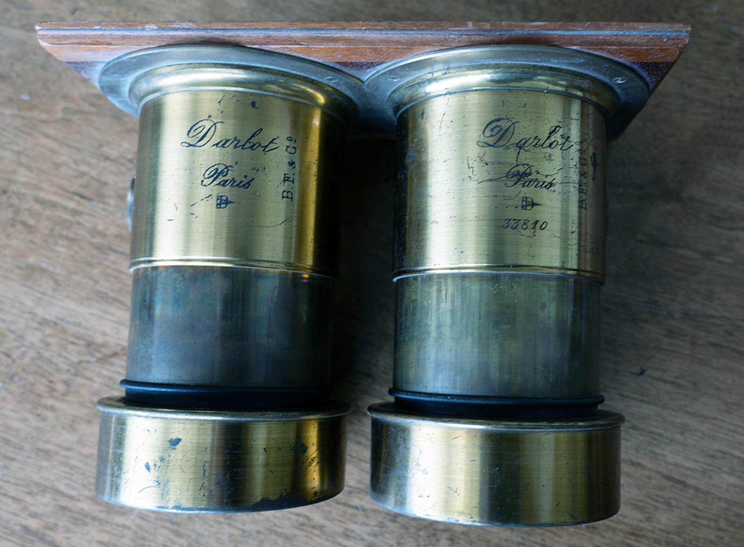 [Rare Darlot Half Plate Daguerreotype Lens Pair]