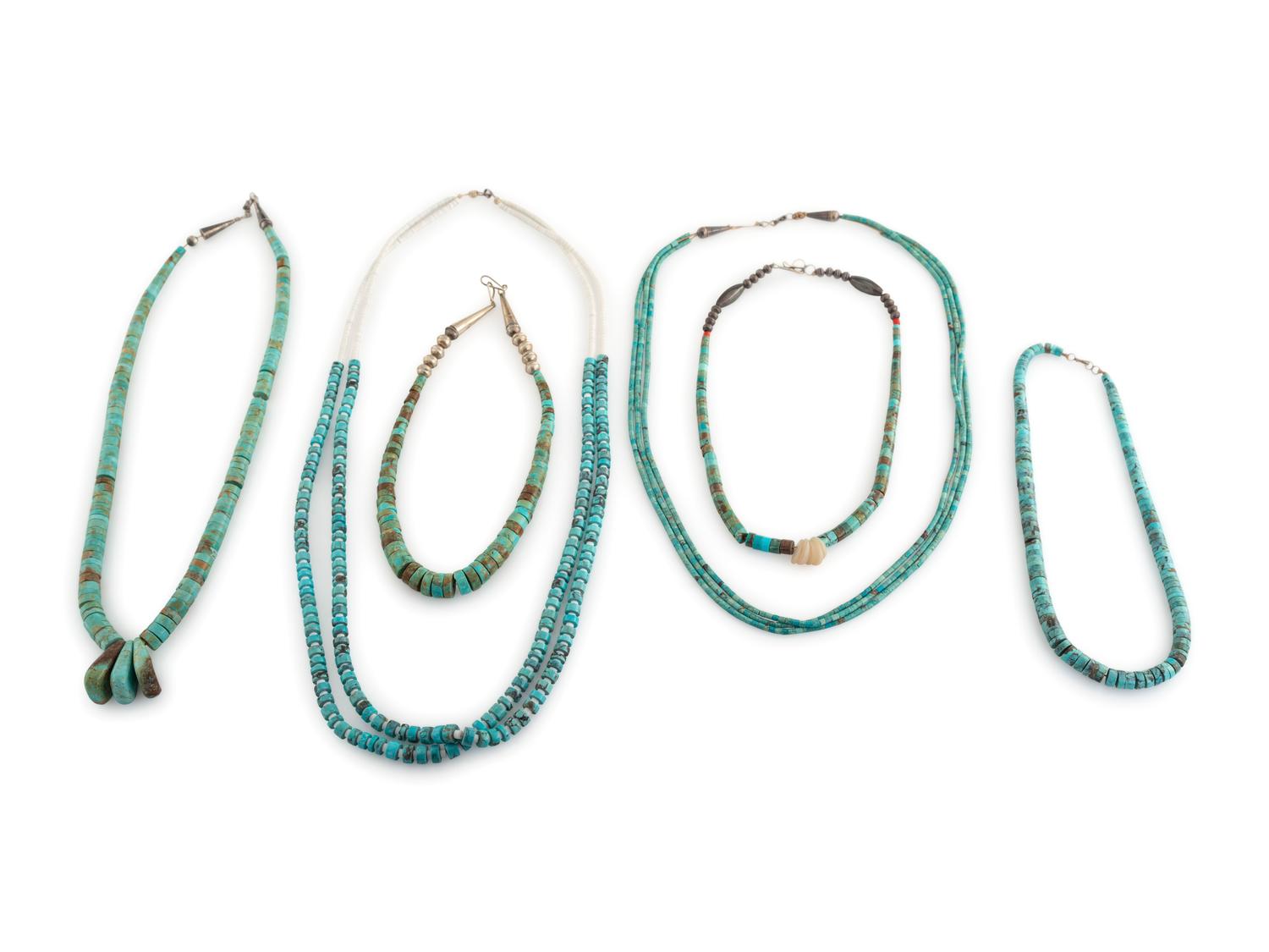 Pueblo Rolled Turquoise Necklaces