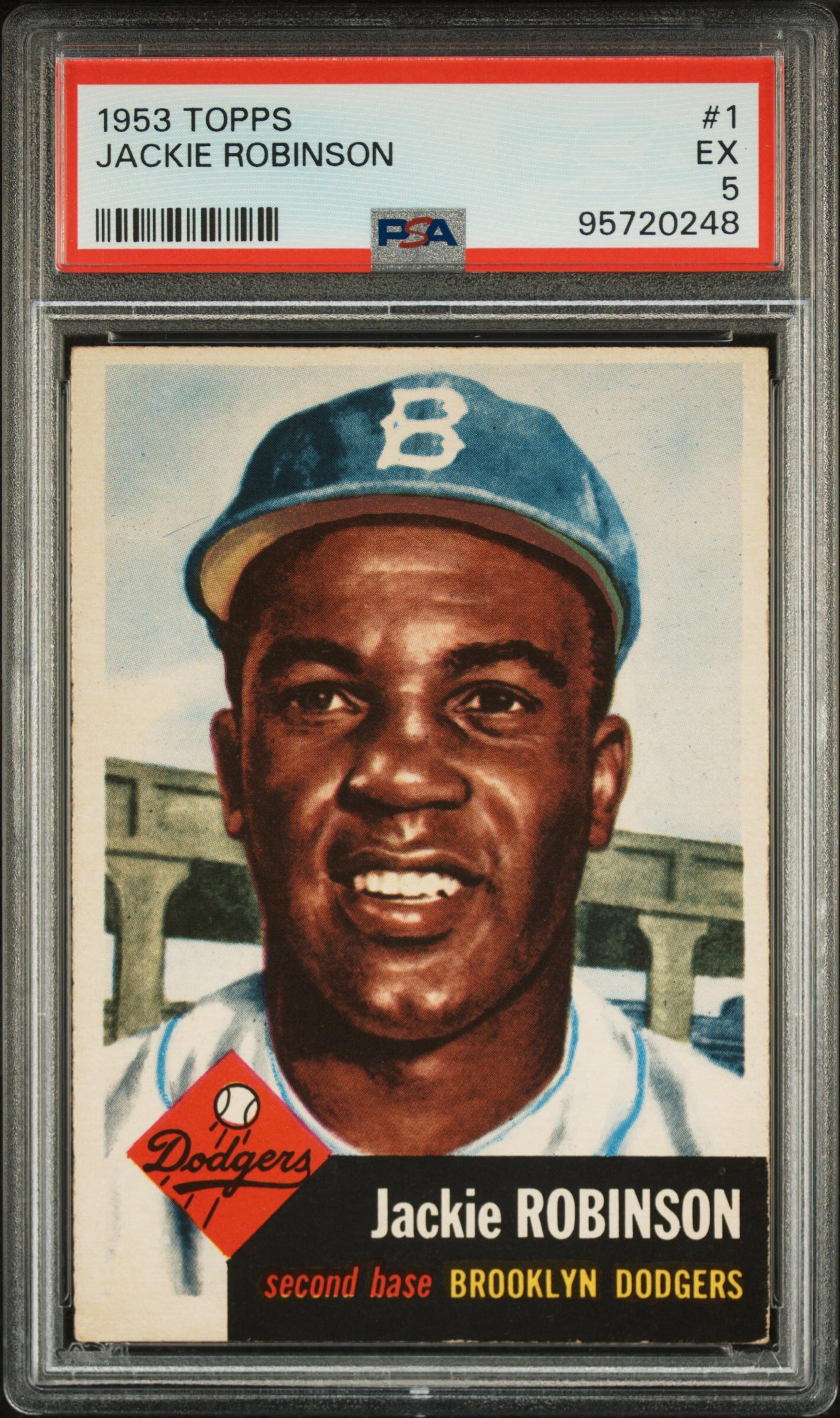 A 1953 Topps Jackie Robinson Baseball Card No. 1 (PSA 5 EX)