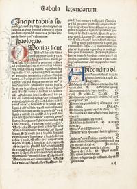 VORAGINE, Jacobus de (1230?-1298?) Legenda Aurea. USARDIS (d. ca.875). Martyrologium. Cologne: Johann Koelhoff, [22 July] 1490.