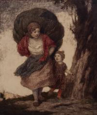Ludwig von Zumbusch, (German, 1861-1927), Mother and Child on the Road