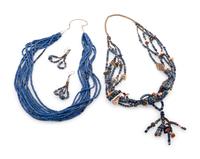 Multi-strand Treasure Necklace and Matching Hook Earrings, PLUS