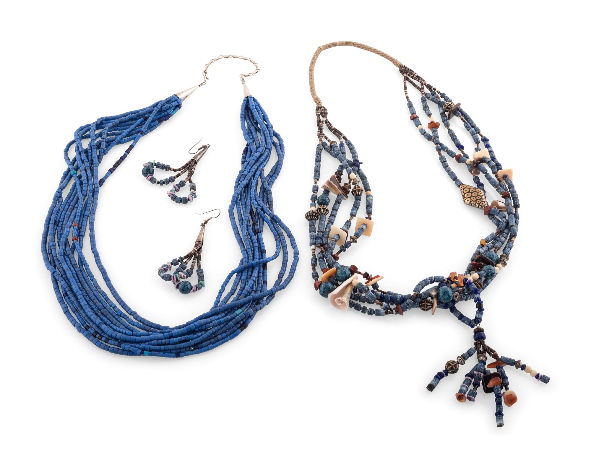 Multi-strand Treasure Necklace and Matching Hook Earrings, PLUS