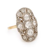 Diamond, Platinum, and Yellow Gold Ring