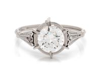 An 18 Karat White Gold and Diamond Ring, 1.60 dwts.
