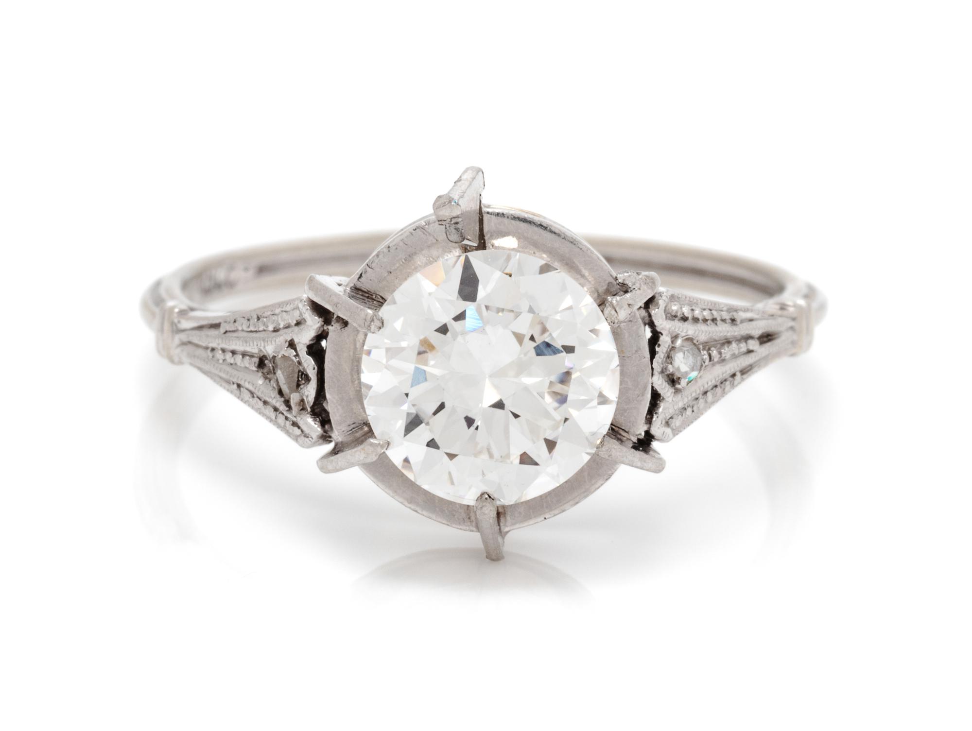 An 18 Karat White Gold and Diamond Ring, 1.60 dwts.