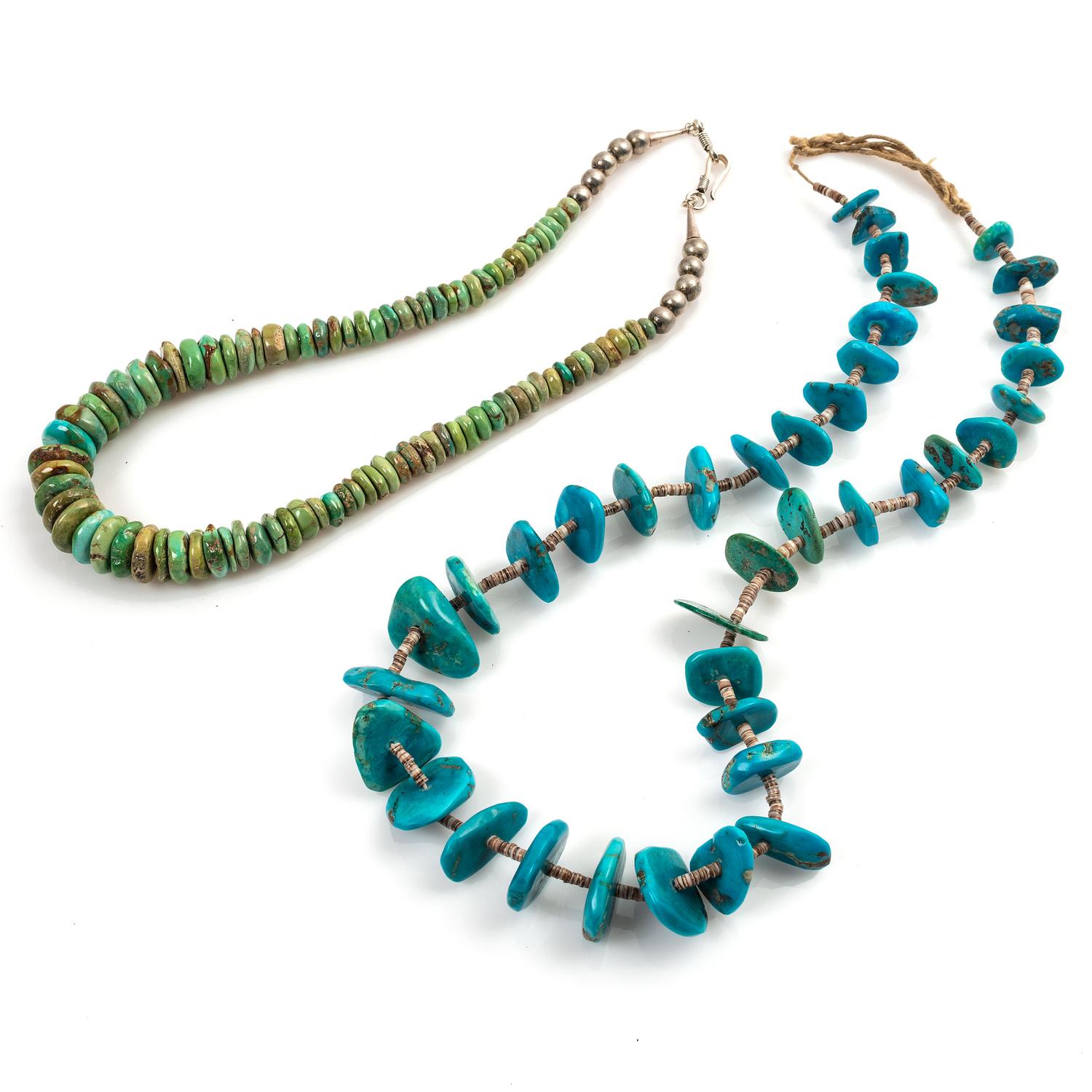 Pair of Pueblo Turquoise Necklaces
