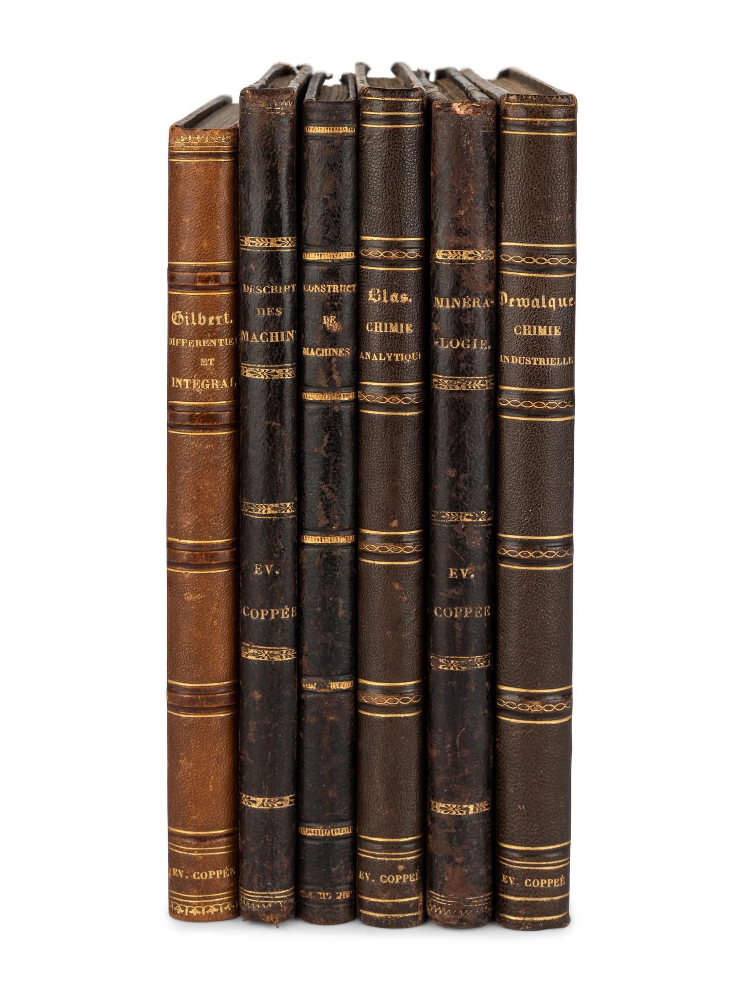 [MANUSCRIPTS—ENGINEERING & SCIENCE]. [COPPÉE, Evence (1851-1925)]. Collection of six notebooks for classes in various scientific fields which he attended at Catholic University at Louvain. [Louvain, ca 1868-1870].