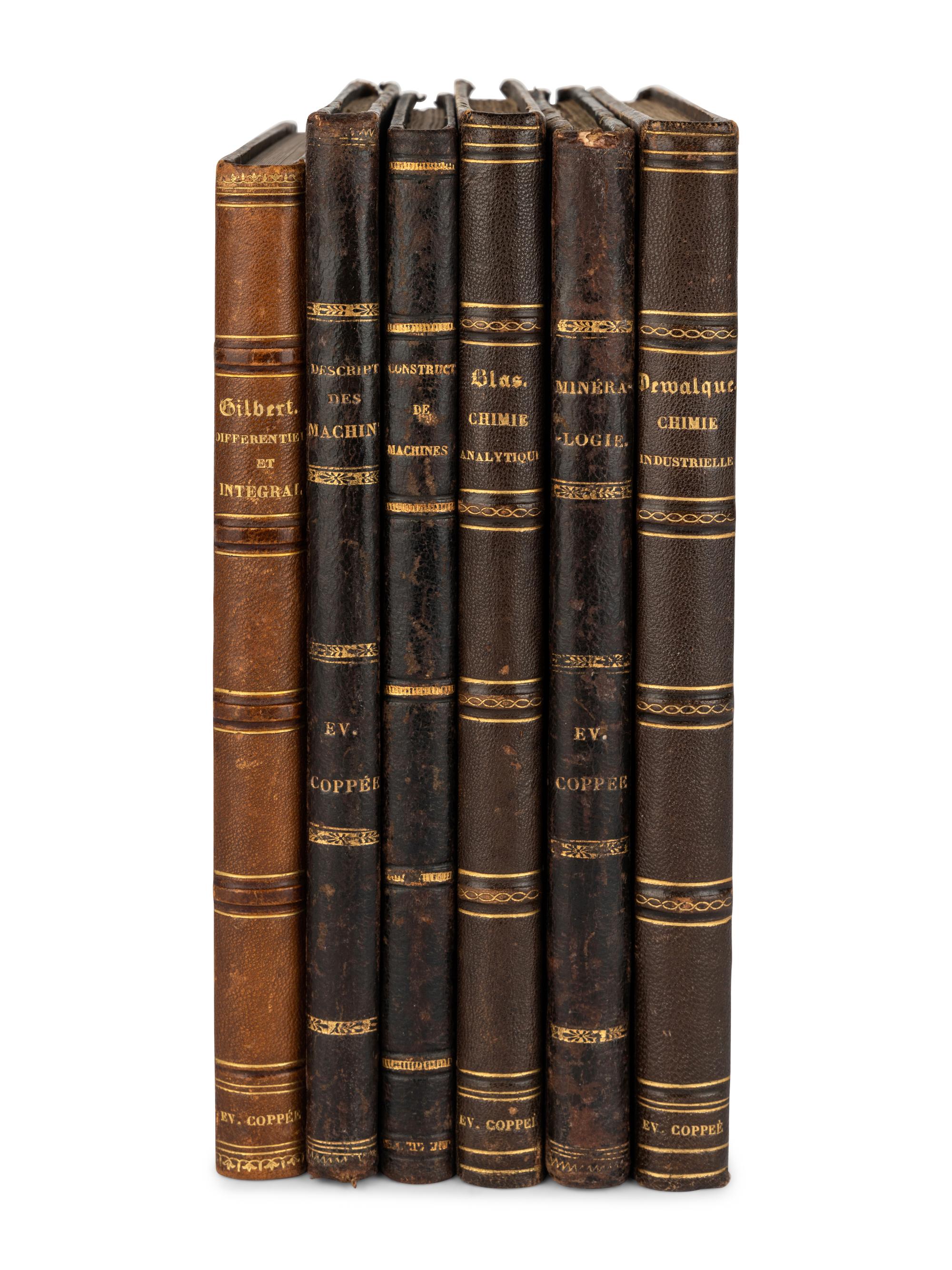 [MANUSCRIPTS—ENGINEERING & SCIENCE]. [COPPÉE, Evence (1851-1925)]. Collection of six notebooks for classes in various scientific fields which he attended at Catholic University at Louvain. [Louvain, ca 1868-1870].