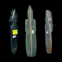 Three Costa Rican Jade Avian Pendants