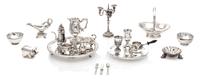 A Group of Silver Table Articles, Peter Acquisto, comprising a brandy warmer after an example by Fuller White; a goblet after Henry Hay