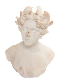 An Italian Alabaster Bust Height 18 3/4 inches.