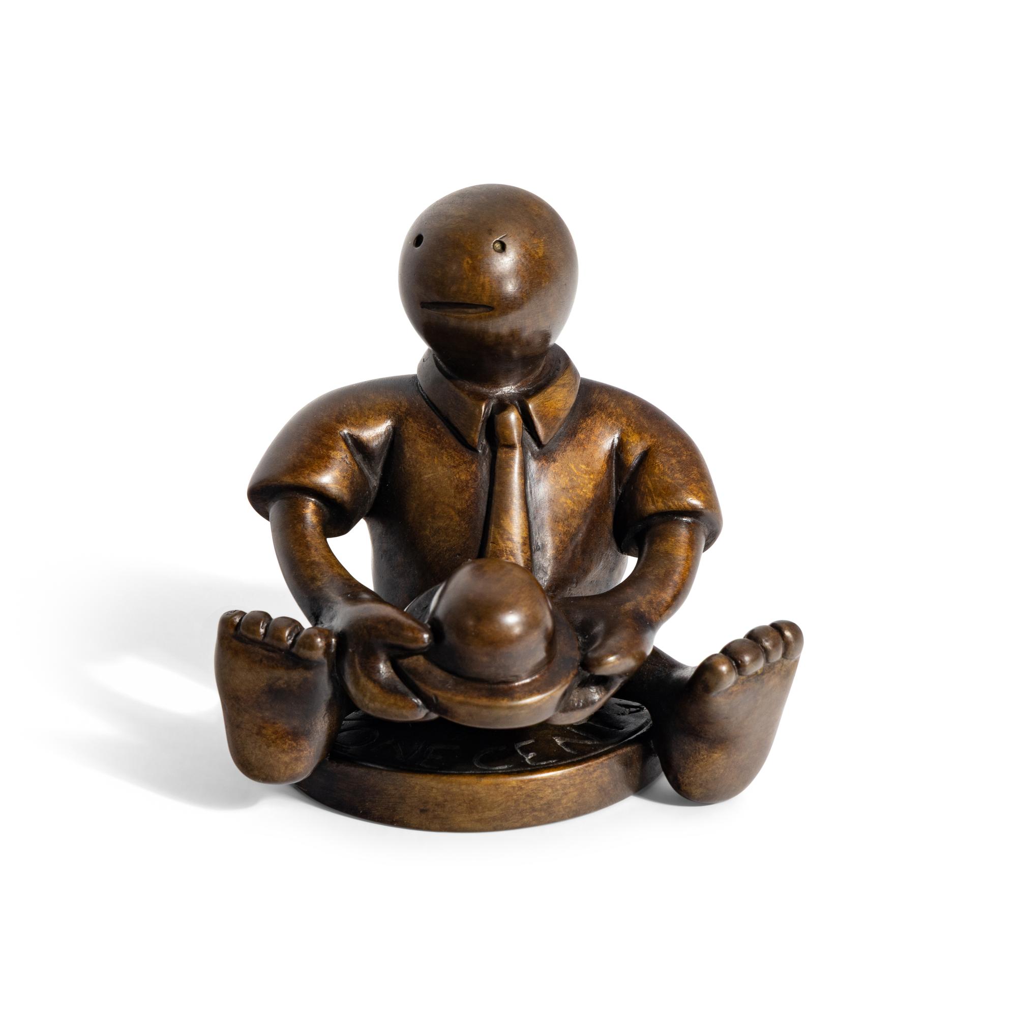 Tom Otterness (American, b. 1952) — Man with Bowler on Penny , 1992