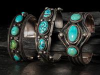 Navajo Silver and Turquoise Cuff Bracelets