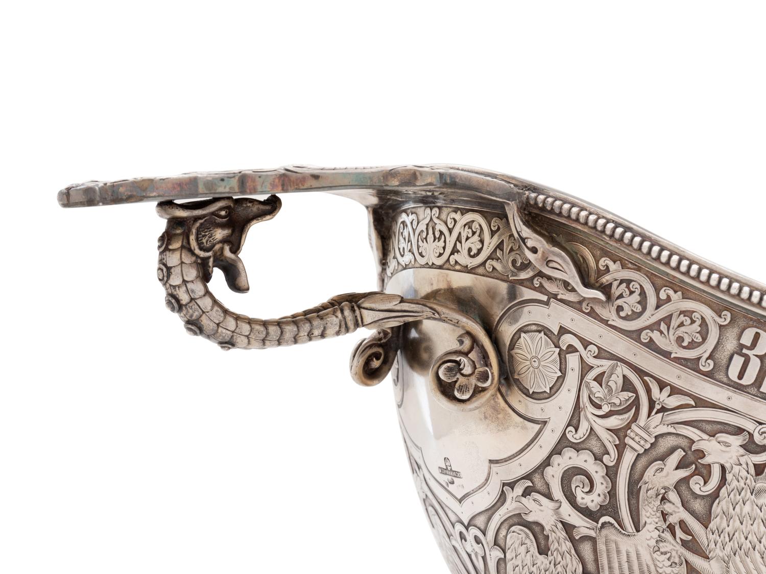 A Large Russian Silver Presentation Kovsh